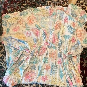 World Market Floral Leaf Maxi Sun Dress